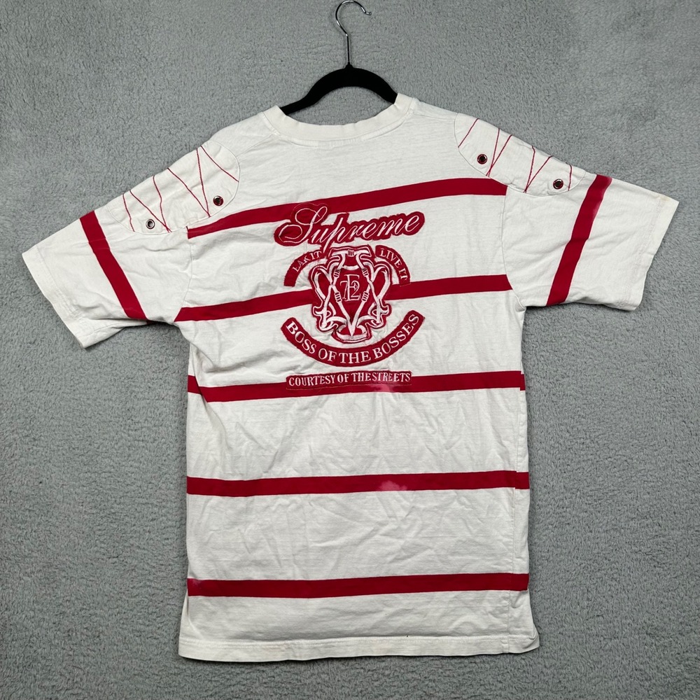 VTG Supreme Evolution of Design T Shirt Y2K Boss of the Bosses Red Stripe XL